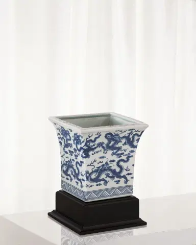Port 68 Dragon Blue Square Planter with Stand | Thumbnail 2 Port 68 Dragon Blue Square Planter with Stand | Thumbnail 2