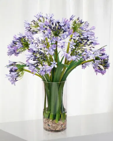 Winward Home Agapanthus in Glass Vase | Thumbnail 2
