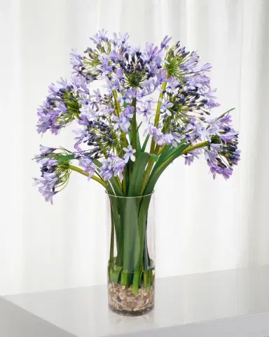 Winward Home Agapanthus in Glass Vase | Thumbnail 1