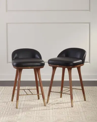 Arteriors Walsh Leather Counter Stool, 25" | Thumbnail 1