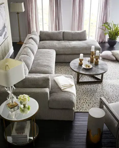 Old Hickory Tannery Mitchell Upholstered Sectional Sofa (Left Facing) 136.5" | Thumbnail 3