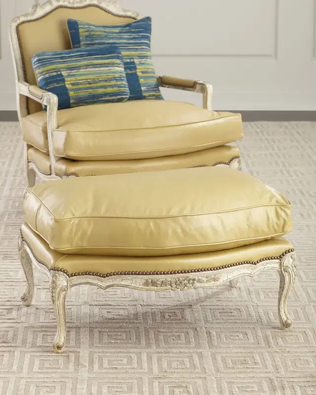 Old Hickory Tannery Garten Leather Ottoman