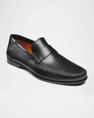Santoni Men's Paine Whipstitched Leather Loafers | Thumbnail 2 Santoni Men's Paine Whipstitched Leather Loafers | Thumbnail 2