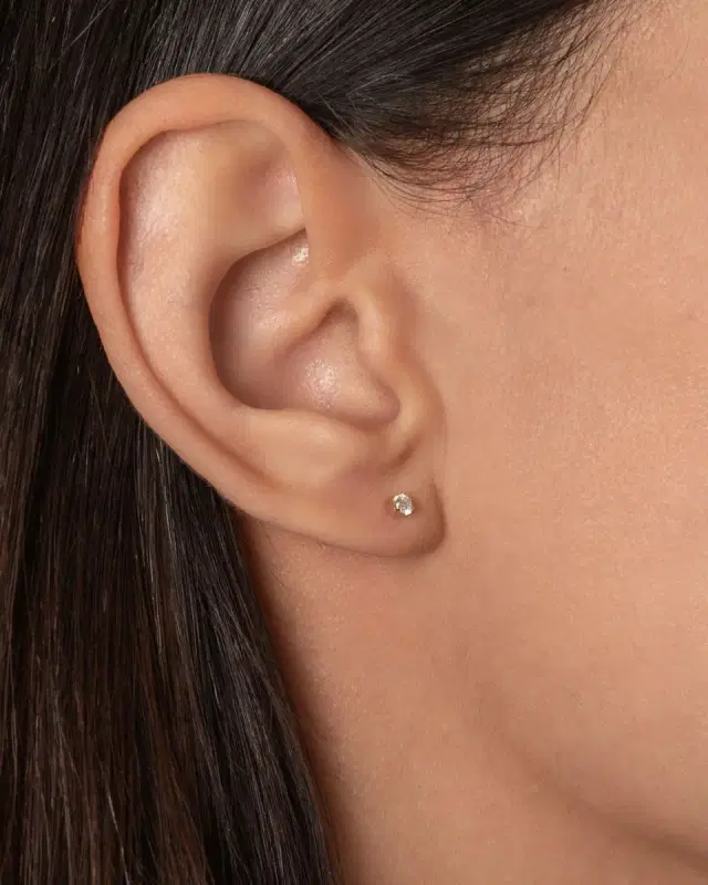 14k Gold 3-Prong Diamond Stud Earrings