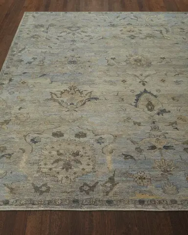 Haven & Loom Cyan Sky Hand-Knotted Rug | Thumbnail 3