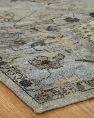 Haven & Loom Cyan Sky Hand-Knotted Rug | Thumbnail 5