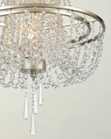 Crystorama Arcadia 4-Light Antique Silver Chandelier | Thumbnail 2