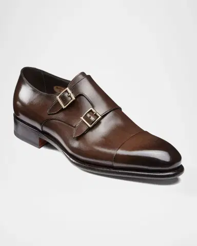 Santoni Men's Ira Double-Monk Leather Shoes | Thumbnail 2