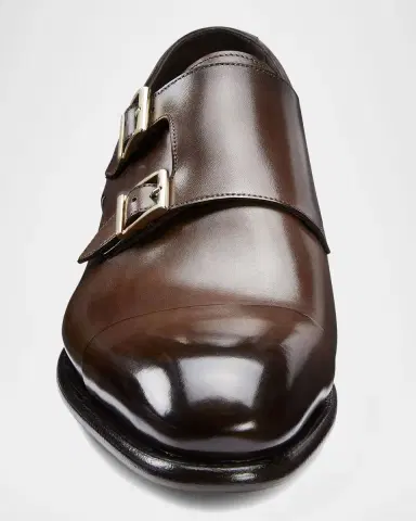 Santoni Men's Ira Double-Monk Leather Shoes | Thumbnail 4