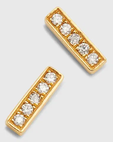 Zoe Lev Jewelry 14k Gold Diamond 0.06ct Bar Stud Earrings | Thumbnail 2
