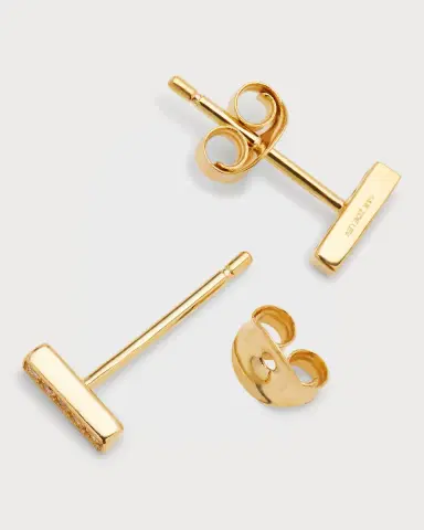 Zoe Lev Jewelry 14k Gold Diamond 0.06ct Bar Stud Earrings | Thumbnail 3
