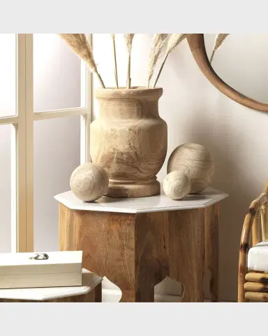 Jamie Young Malibu Wood Balls in Natural Wood, Set of 3 | Thumbnail 2 Jamie Young Malibu Wood Balls in Natural Wood, Set of 3 | Thumbnail 2