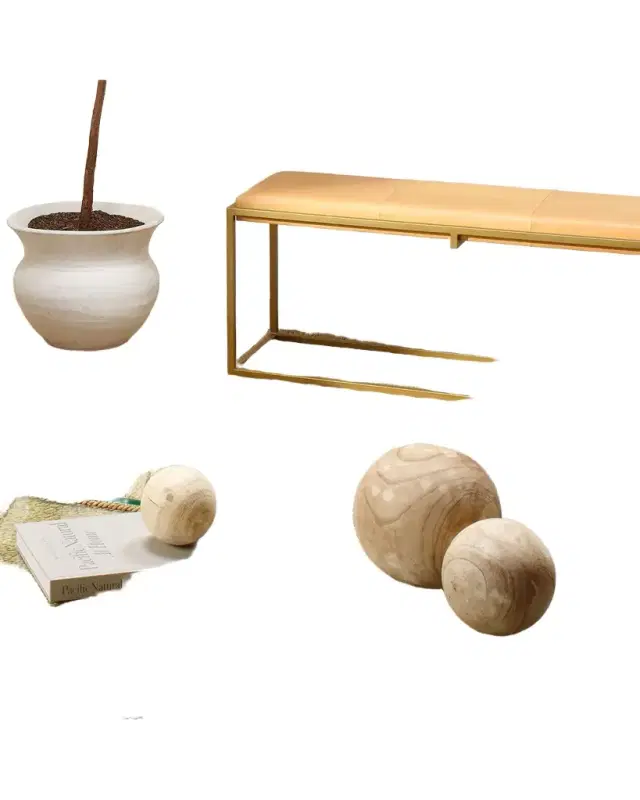 Jamie Young Malibu Wood Balls in Natural Wood, Set of 3