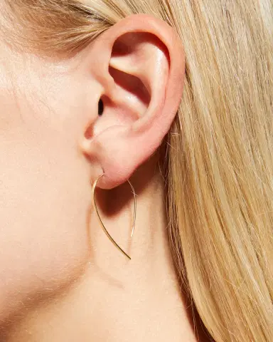 LANA 14K Gold Mini Flat Hooked on Hoop Earrings | Thumbnail 2