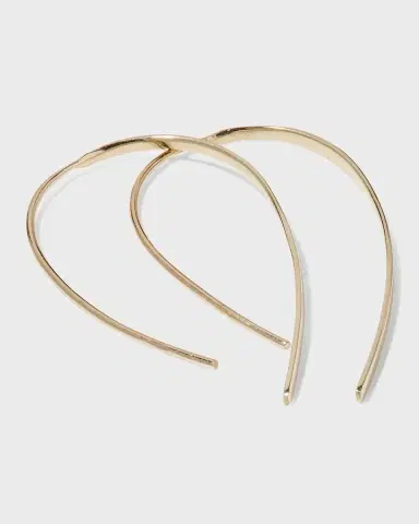 LANA 14K Gold Mini Flat Hooked on Hoop Earrings | Thumbnail 3