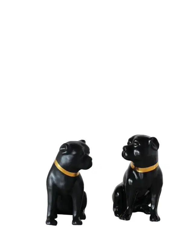 Port 68 Cecil Black Pug Statues, Set of 2