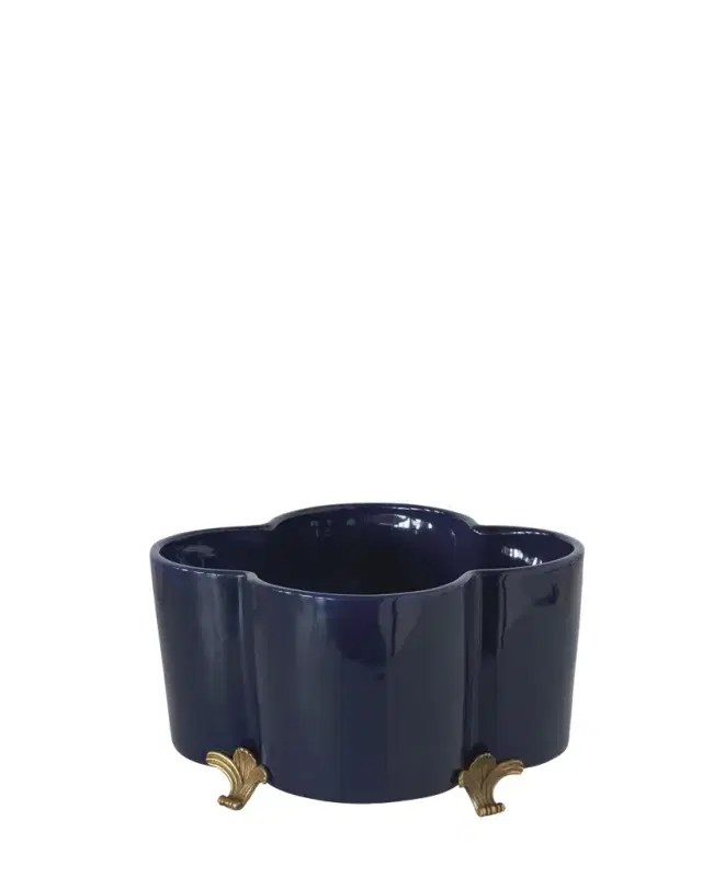 Navy Quatrefoil Planter Navy Quatrefoil Planter
