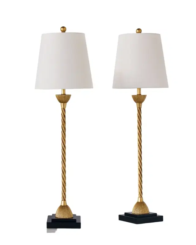 Delfern Gold Buffet Lamps, Set of 2