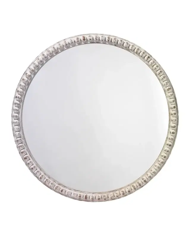 Jamie Young Audrey Beaded Mirror in White Wood