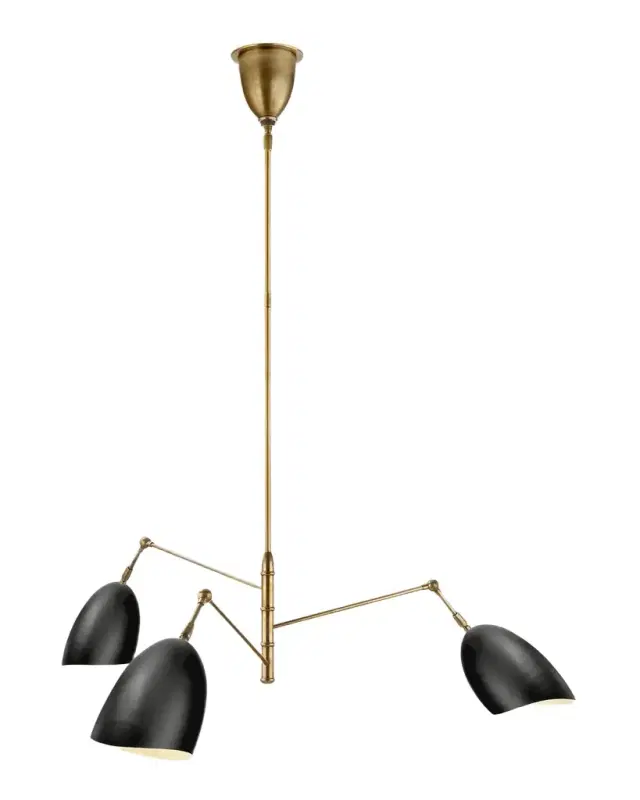 Visual Comfort Signature Sommerard Medium Triple Arm Chandelier By AERIN