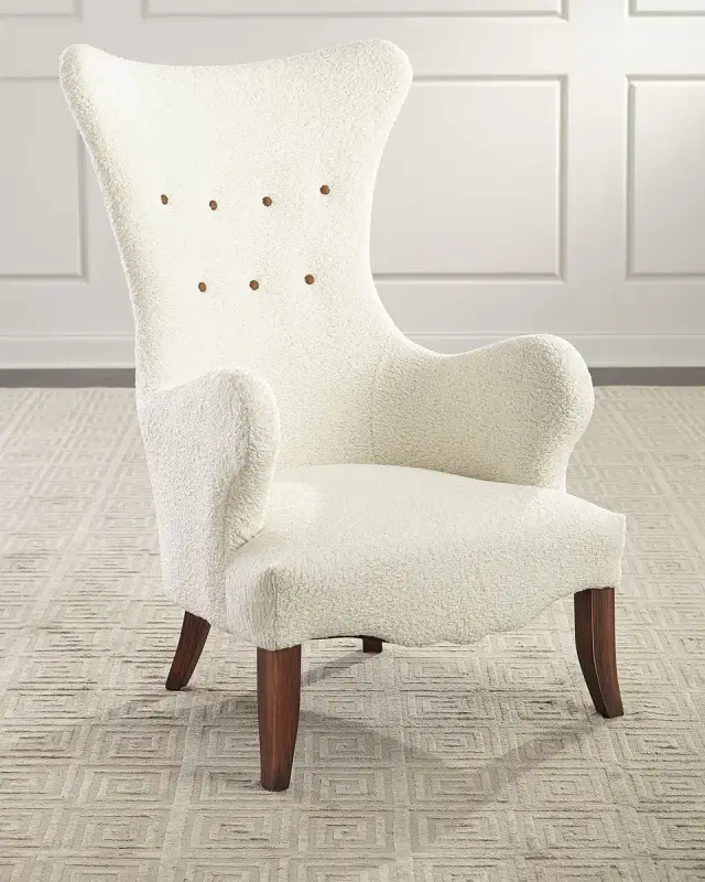 Old Hickory Tannery Ariana Faux Sheepskin Wing Chair