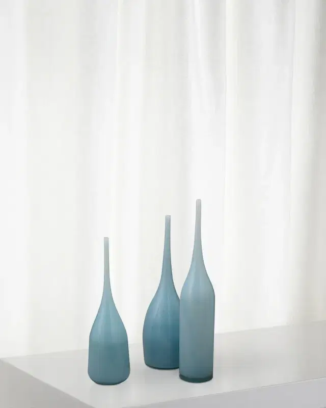 Jamie Young Pixie Decorative Vases in Periwinkle Blue Glass, Set of 3