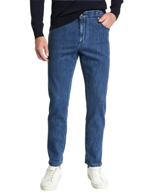 Men 's Dark Wash Straight-Leg Jeans