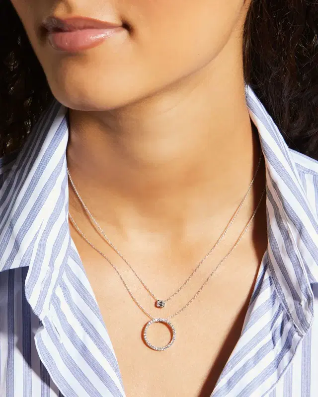 18k Emerald-Cut Diamond Solitaire Necklace