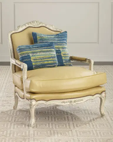 Old Hickory Tannery Garten Leather Bergere Chair | Thumbnail 1