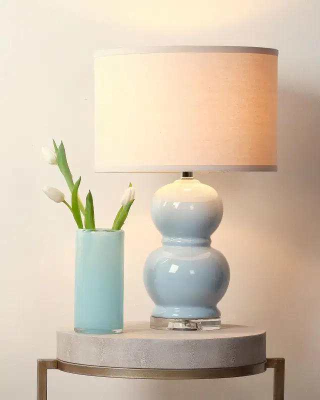 Bubble Ceramic Table Lamp, Starlight Blue