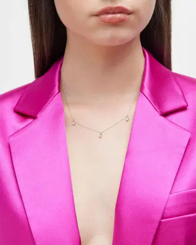 Roberto Coin 18k 3-Diamond Dangle Necklace | Thumbnail 2