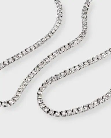 Neiman Marcus Diamonds 18k White Gold Diamond Necklace, 18"L, 8.30tcw | Thumbnail 2