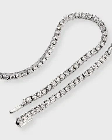 Neiman Marcus Diamonds 18k White Gold Diamond Necklace, 18"L, 8.30tcw | Thumbnail 3