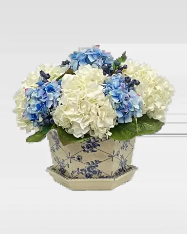 Winward Home Hydrangea Berry Faux Floral Arrangement in Vase | Thumbnail 2