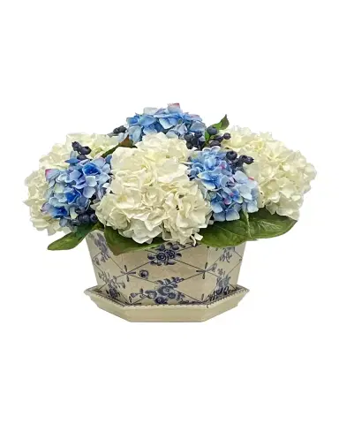 Winward Home Hydrangea Berry Faux Floral Arrangement in Vase | Thumbnail 3