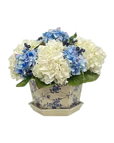 Winward Home Hydrangea Berry Faux Floral Arrangement in Vase | Thumbnail 1