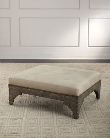 Old Hickory Tannery Lindgren Leather Ottoman | Thumbnail 1