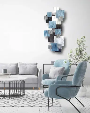 Karo Studios Arctic Vertical Glass Wall Sculpture | Thumbnail 2