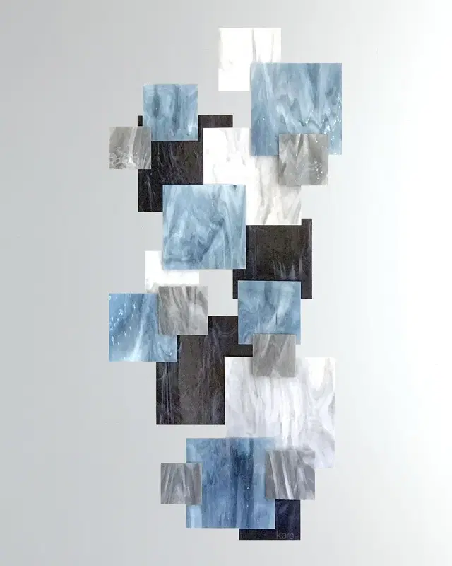 Karo Studios Arctic Vertical Glass Wall Sculpture