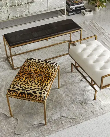 Jamie Young Shelby Espresso Hair Hide Bench | Thumbnail 3