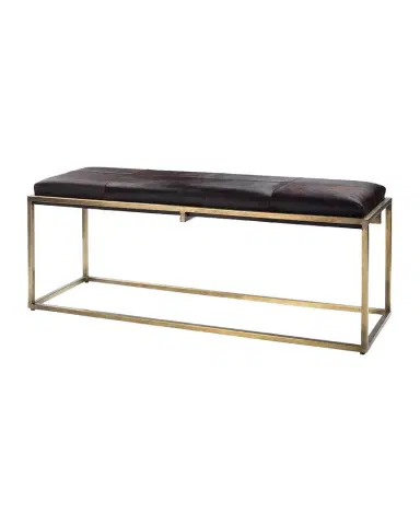 Jamie Young Shelby Espresso Hair Hide Bench | Thumbnail 1