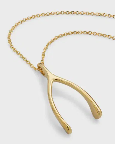 Jennifer Meyer 18k Wishbone Pendant Necklace | Thumbnail 3