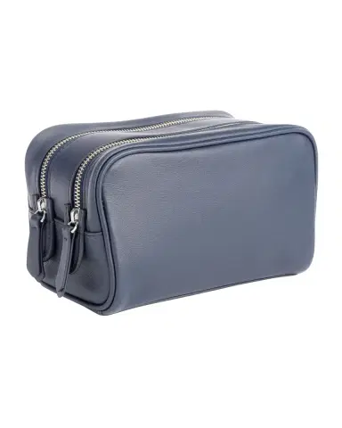 ROYCE New York Monogrammed Double Zip Leather Toiletry Bag, Personalized | Thumbnail 2