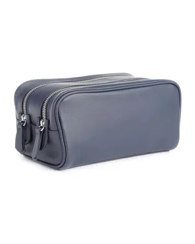 ROYCE New York Monogrammed Double Zip Leather Toiletry Bag, Personalized | Thumbnail 3