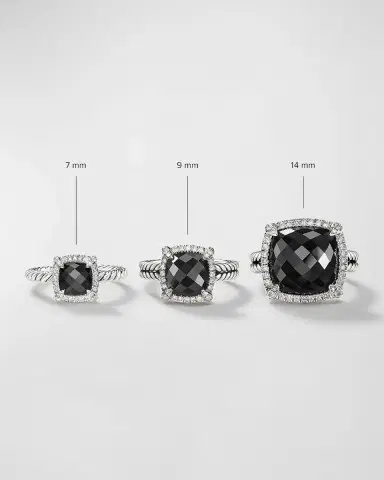 David Yurman Petite Chatelaine Pave Bezel Ring with Gemstone and Diamonds in Silver | Thumbnail 3 David Yurman Petite Chatelaine Pave Bezel Ring with Gemstone and Diamonds in Silver | Thumbnail 3