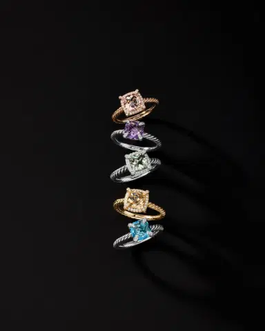 David Yurman Petite Chatelaine Pave Bezel Ring with Gemstone and Diamonds in Silver | Thumbnail 4 David Yurman Petite Chatelaine Pave Bezel Ring with Gemstone and Diamonds in Silver | Thumbnail 4