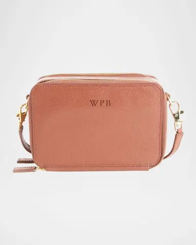 Royce New York Monogrammed Leather Crossbody Bag, Personalized | Thumbnail 2