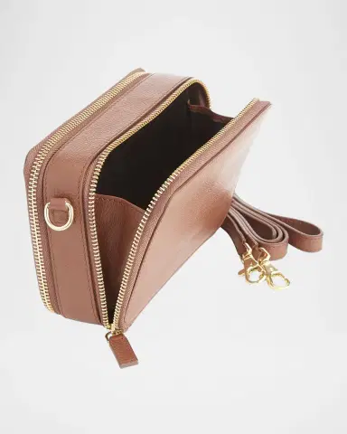 Royce New York Monogrammed Leather Crossbody Bag, Personalized | Thumbnail 3