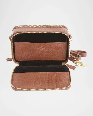 Royce New York Monogrammed Leather Crossbody Bag, Personalized | Thumbnail 4