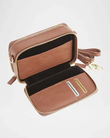 Royce New York Monogrammed Leather Crossbody Bag, Personalized | Thumbnail 5